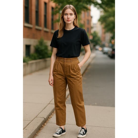 Giorgio Armani Pants - GIORGIO ARMANI Pants Size 30 / Size L Slacks Tan Pleated Brown Straight Leg